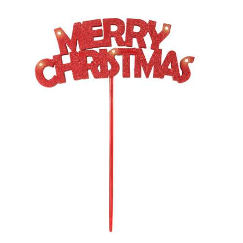 Merry Christmas Flashing Cake Topper - Click Image to Close
